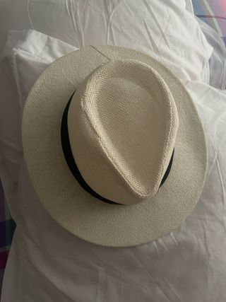 Gorro Panameño Beige con Banda Negra
