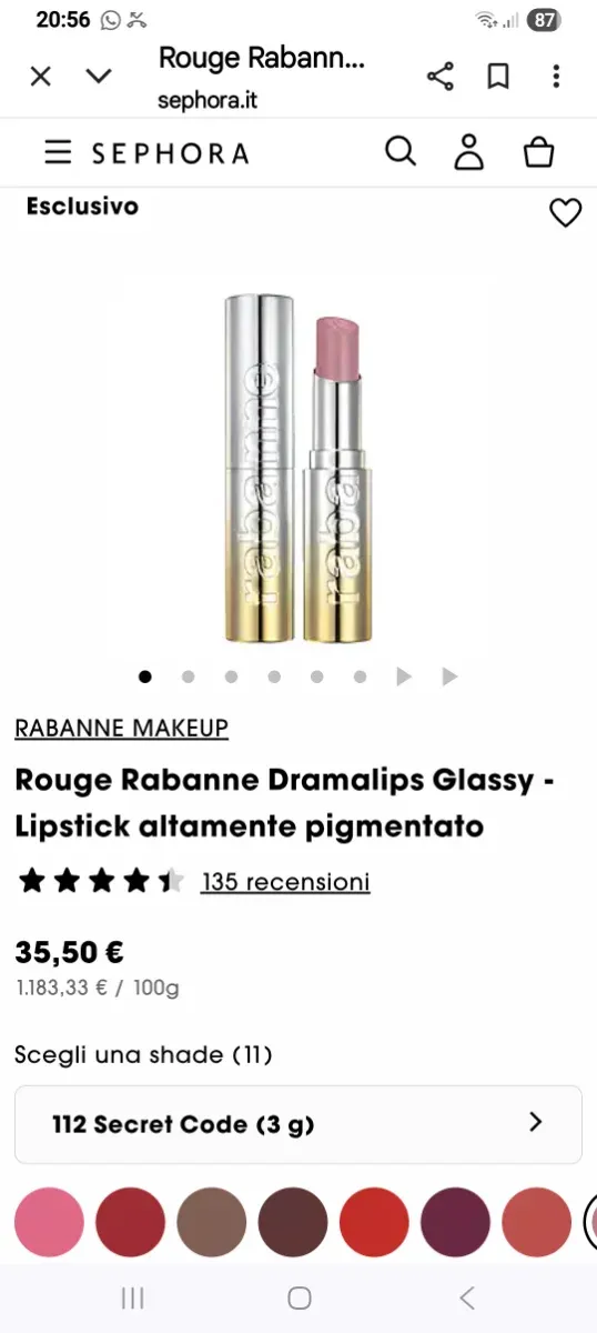 Rossetto Rabanne Rouge 391 Casual Fling