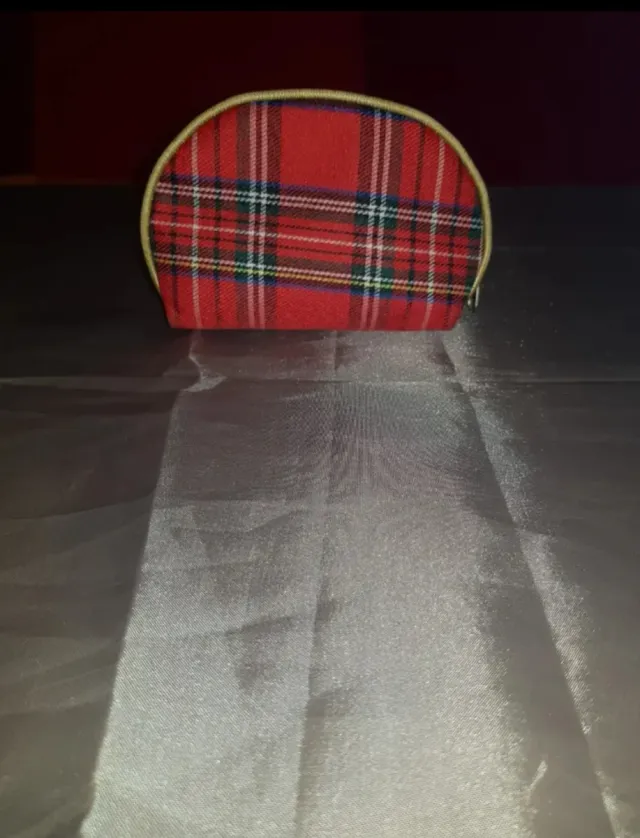 Monedero Estampado Tartán Rojo