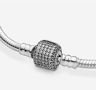 Pulsera Pandora Cierre Brillantes Plata