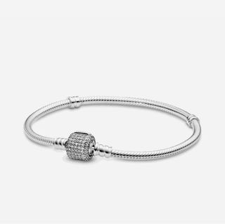 Pulsera Pandora Cierre Brillantes Plata