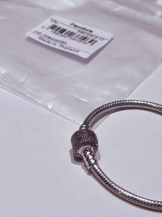 Pulsera Pandora Cierre Brillantes Plata