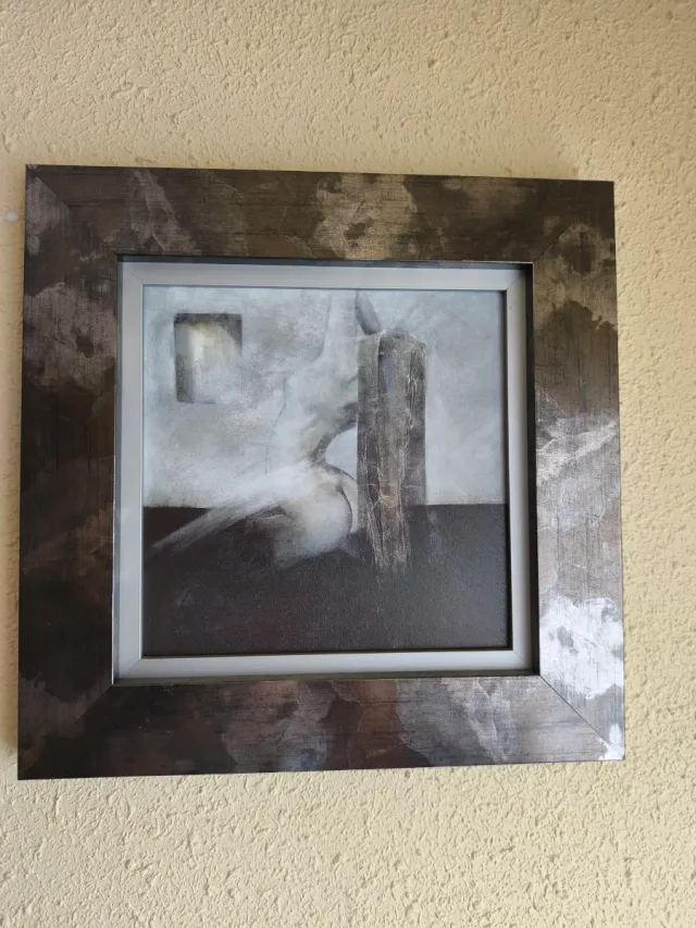 Cuadros Metalizados Grises, Plateados figura mujer