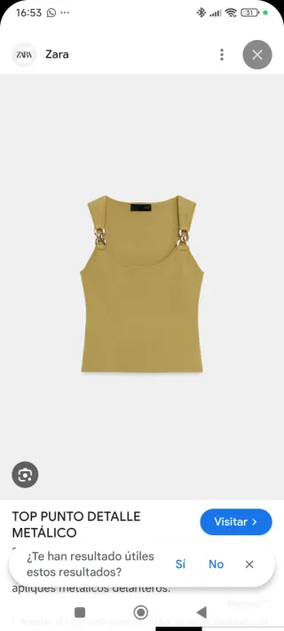 Top punto Zara detalle metálico