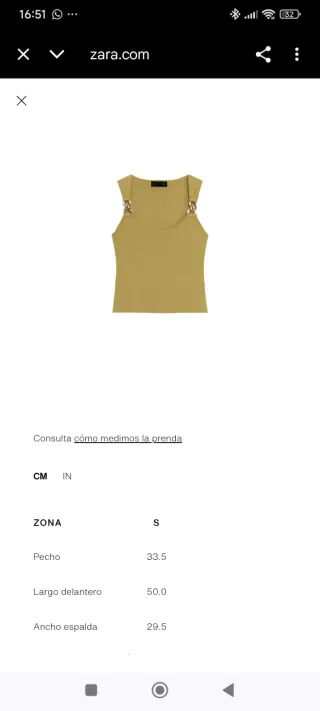Top punto Zara detalle metálico
