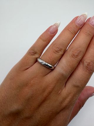 Anillo Oro Blanco 18k Diamante