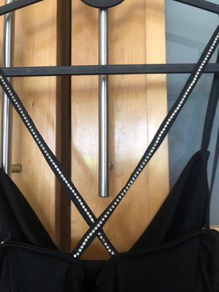 Top Mango Tirante Joya Negro