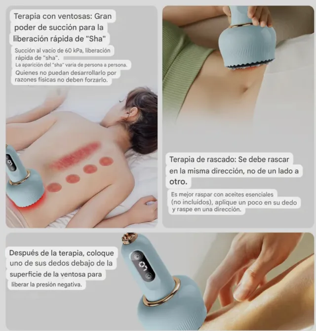 Masajeador Ventosas Eléctrico GUA SHA