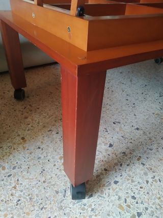 Mesa de centro elevable madera y cristal