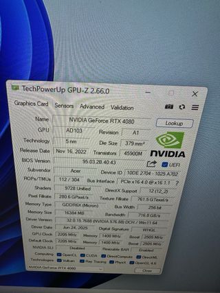 Tarjeta Gráfica NVIDIA RTX 4080#020232