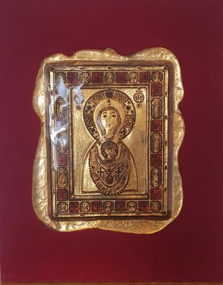 Icona bizantina in vetro di Murano (Italia)