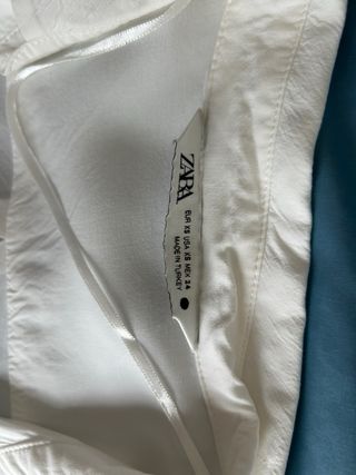 Camisa Zara Blanca Manga Larga Talla XS