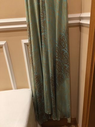Vestido ibicenco talla única azul y dorado