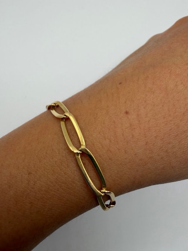 Pulsera oro 18k eslabones ovalados