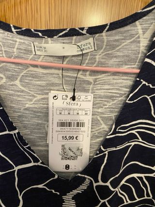 Vestido Sfera Azul y Blanco Talla M