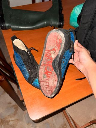 Christian Louboutin Zapatillas Brillantes Azules