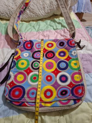 Borsa tessuto fantasia cerchi multicolor