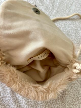 Bolso Zara pelo niña beige y rosa muy suave 