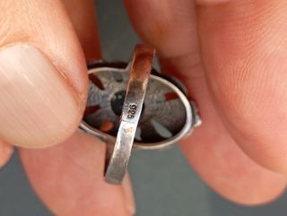 Anillo Plata Ónix y Marquesitas
