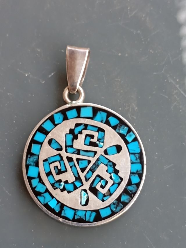 Colgante Plata Mexico Malachite y turquesa