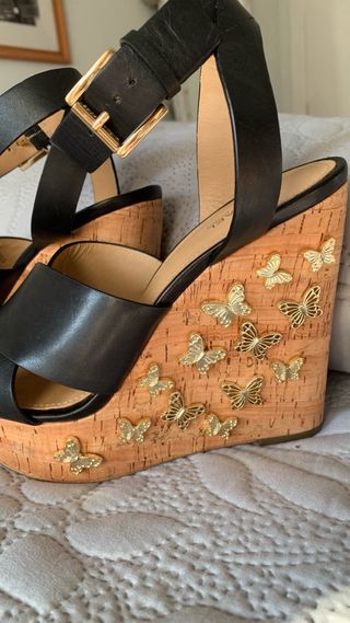 Sandalias Michael Kors Piel Negra Mariposas