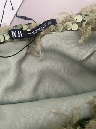 Top Zara lentejuelas verde