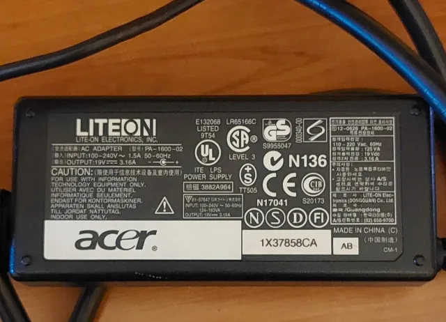 Alimentatore Liteon per Notebook Acer