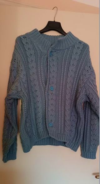 Giacca vintage anni '90 misto lana blu