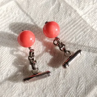 GEMELOS PLATA Y CORAL