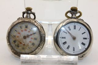 2 orologi signora argento oro fine 1800 restauro