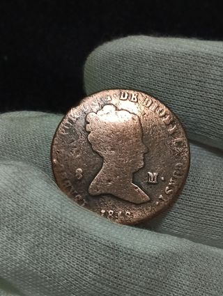 8 maravedís (1849) Isabel II moneda antigua