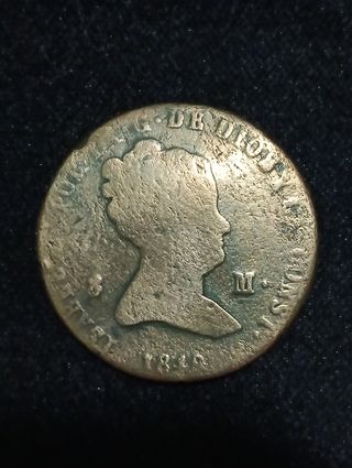 8 maravedís (1849) Isabel II moneda antigua