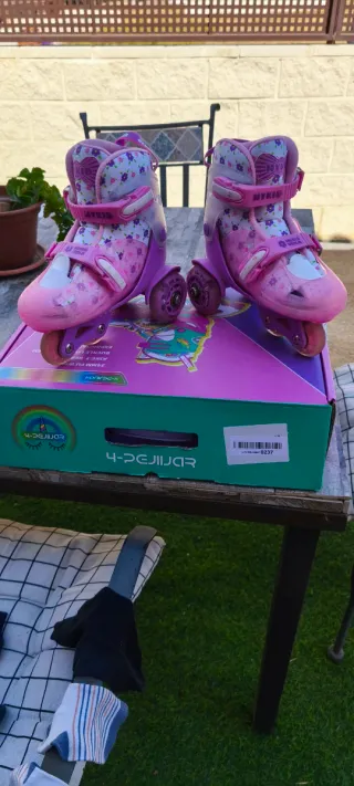 Patines de ruedas infantiles rosas