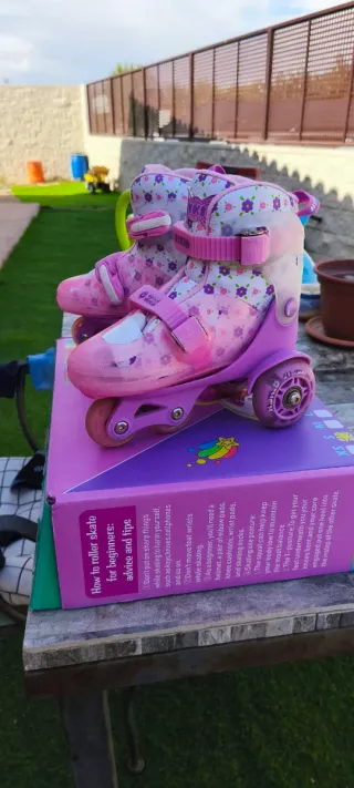 Patines de ruedas infantiles rosas