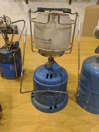 Camping gas , estufa, 2 luces