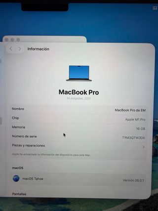 MacBook Pro M1 Pro 14” 16GB RAM 500GB SSD