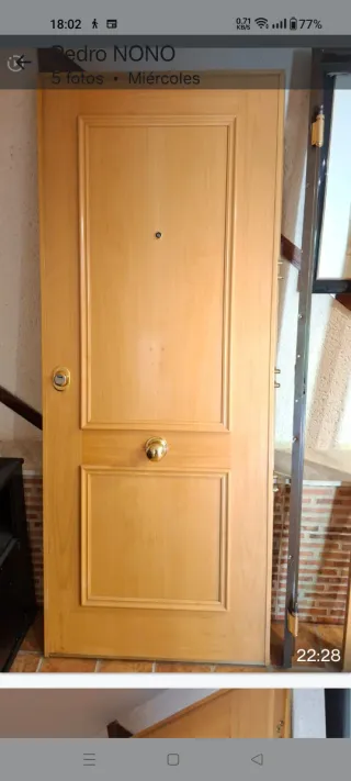 Puerta acorazada madera