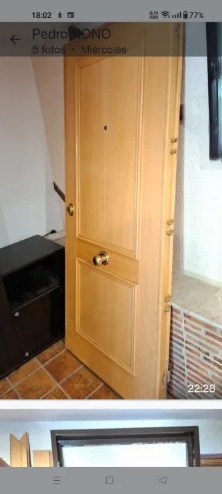 Puerta acorazada madera