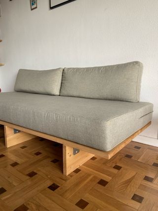 [Nuovo] Divano in pino verde e cotone.