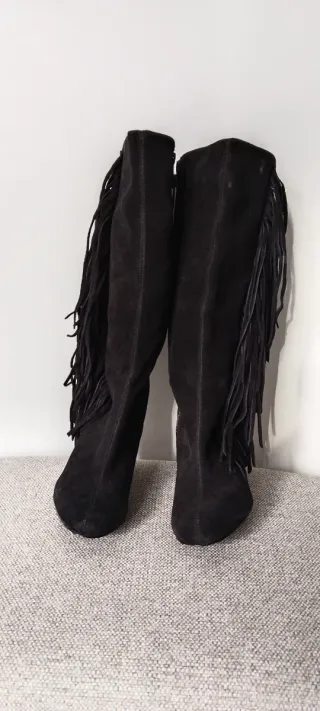 Botas altas mujer con flecos