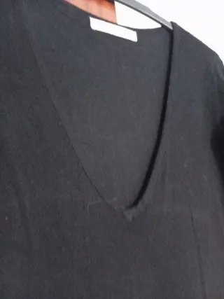 Vestido negro lanita manga larga T. S/M