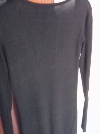 Vestido negro lanita manga larga T. S/M