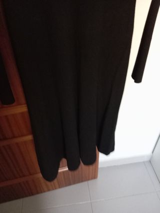Vestido negro lanita manga larga T. S/M