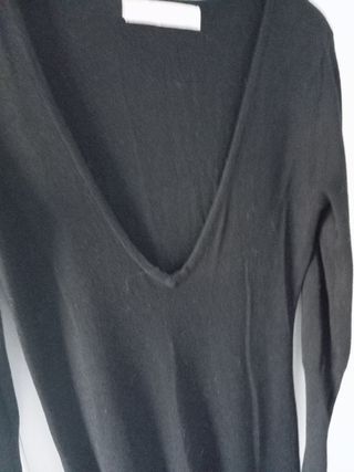 Vestido negro lanita manga larga T. S/M