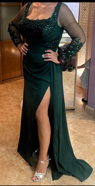 Vestido de fiesta verde elegante