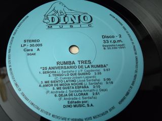 Vinilo Rumba Tres - 25 Aniversario