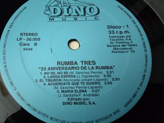 Vinilo Rumba Tres - 25 Aniversario