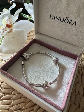Pulsera Pandora Plata con 2 Charms