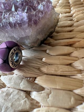 Pandora Cristal Murano Morado Plata