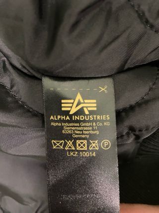 Chaqueta Bomber Alpha Industries Negra XXL